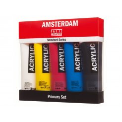 Royal Talens Pintura Acrílica Amsterdam Standard, Set 5 tubos de 120 ml, colores primarios