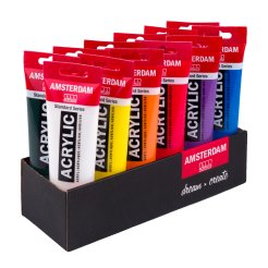 Royal Talens Pintura Acrílica Amsterdam Standard, Set, 12 tubos de 120 ml, Value Pack