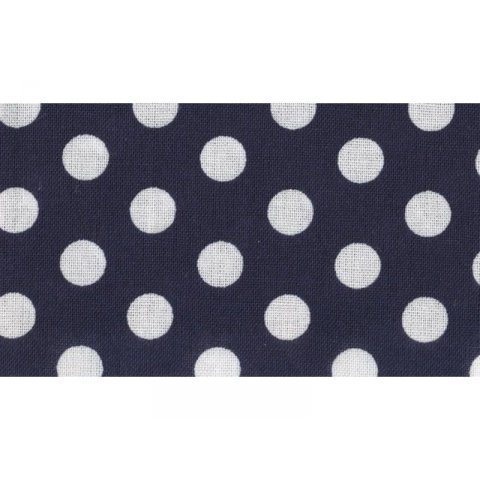 Baumwollstoff uni, große weiße Punkte (5576) b = ca. 1400 mm, dunkelblau (8)
