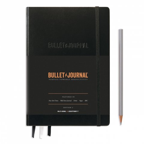 Leuchtturm Notizbuch Hardcover Bullet Journal A5, punktkariert, 206 Seiten, 120 g/m², schwarz