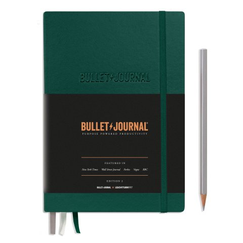 Leuchtturm Bullet Journal notebook, hard cover A5, dot matrix, 206 pages, 120 g/m², green