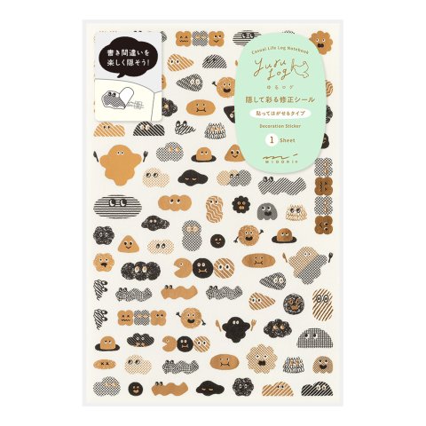 Midori Yuru Log Sticker ca. 115 x 170 mm, 1 Blatt, Camouflage Mini Monster
