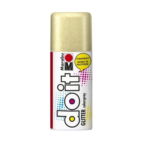 Marabu pintura acrílica en spray Do it Lata 150 ml, purpurina, purpurina oro