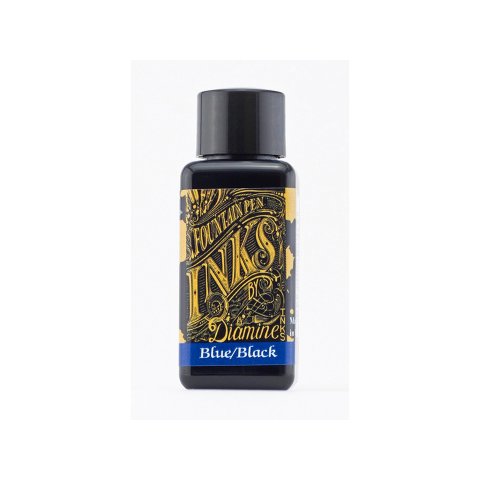 Diamine fountain pen ink, standard 30 ml, PVC-bottle, blue black
