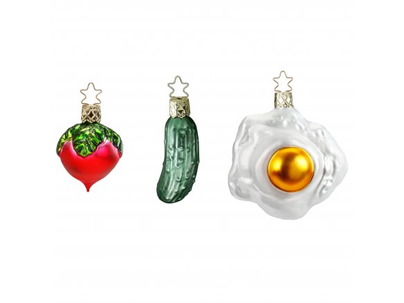 Ornamento di vetro-albero cristiano, soffiato a bocca