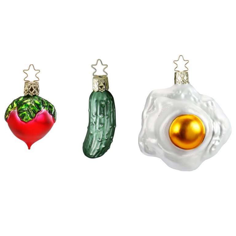 Glass Christmas tree ornament, mouth blown