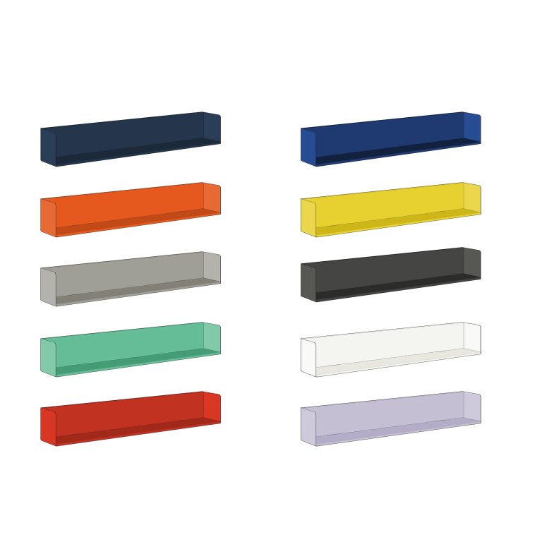 Modulor wall shelf L 1500, colored