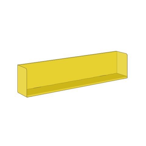 Mensola a parete Modulor L 1500, colorata 1500x300x210mm, giallo zolfo, RAL 1016 FS
