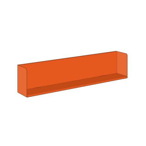 Mensola a parete Modulor L 1500, colorata 1500x300x210mm, rosso Gerber, RAL 0506080 FS
