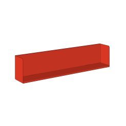 Modulor Wandregal L 1500, farbig, 1500x300x210mm, Reinrot, RAL 3028 FS