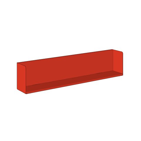 Mensola a parete Modulor L 1500, colorata 1500x300x210mm, rosso puro, RAL 3028 FS