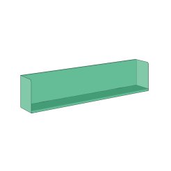 Modulor Wandregal L 1500, farbig, 1500x300x210mm, Malachitgrün, RAL Des. 1607050 FS