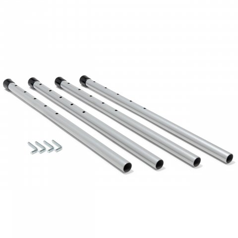 Graduador altura para armazón de mesa E2 long (up to 203 mm) with PVC caps, 4 units, silver