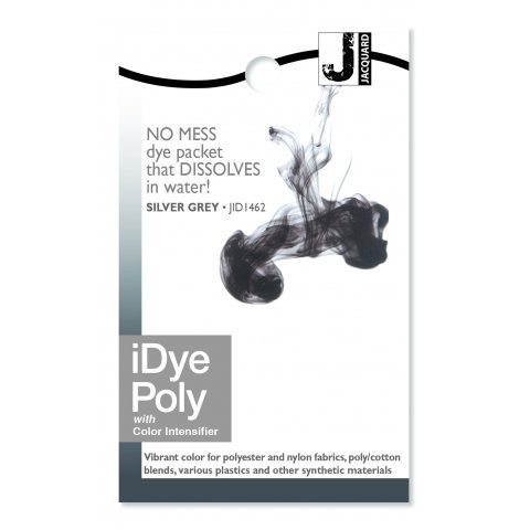 iDye colorante textil, poliéster Bolsa 14 g, para tejidos sintéticos, Gris Plata