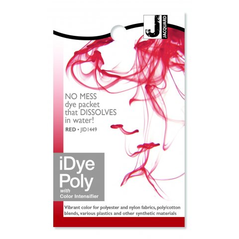 iDye colorante textil, poliéster Bolsa 14 g, para tejidos sintéticos, Rojo