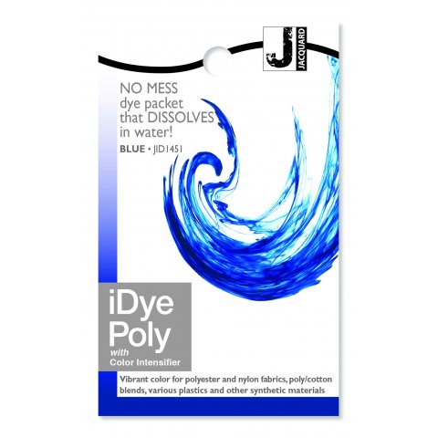 iDye colorante textil, poliéster Bolsa 14 g, para tejidos sintéticos, Azul