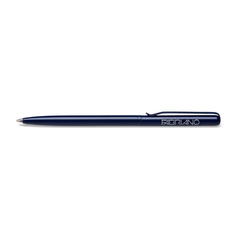 Penna a sfera Fabriano Twist Slim 5 mm x 120 mm, alloggiamento in metallo blu