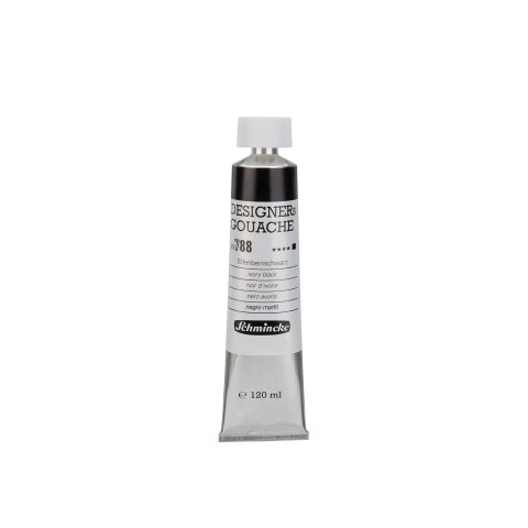 Schmincke Gouache Pintura Diseñadores HKS Tubo metálico 120 ml, negro marfil (788)