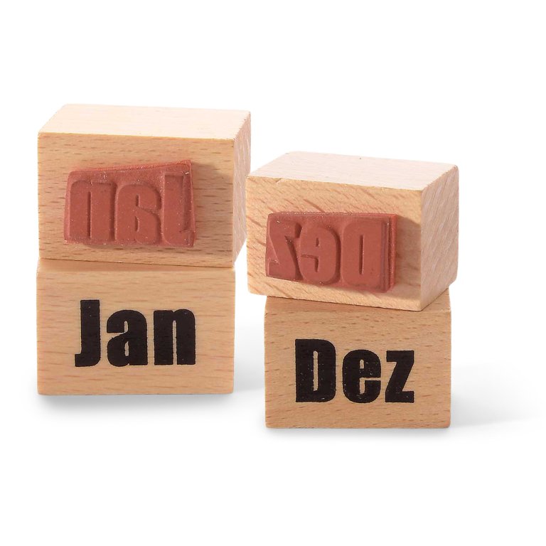 Motivstempel aus Holz, Monat
