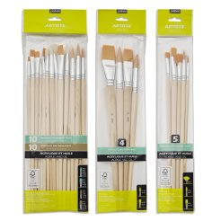 Set di pennelli in pelo sintetico acrilico/olio Pebeo, manico lungo