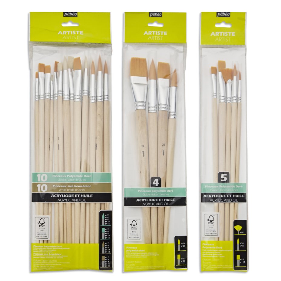 1-inch flat paint brush for acrylic paint, 12 large synthetic paint brushes,  with wooden handles, for acrylic paint, watercolor, oil painting, handicr
