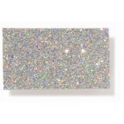 Glitter fabric, coloured 600 g/m², w=1500, silver hologram (silver)