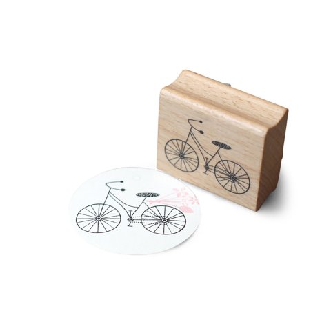 Motif stamps from wood bicycle, ca. 40 x 45 mm