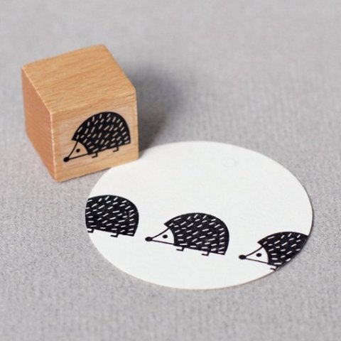 Motif stamps from wood hedgehog baby, motif size = ca. 18 x 13 mm