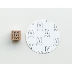 Sellos con motivos de madera Oreja puntiaguda de conejo, tamaño del motivo = aprox. 20 x 20 mm