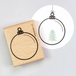 Sellos con motivos de madera, Adorno navideño XL, tamaño del motivo = 55 x 46 mm