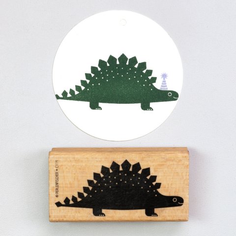 Motif stamps from wood Stegosaurus, motif size = 72 x 32 mm