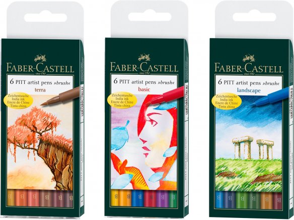 Penna Pitt Faber-Castell, punta pennello, colorata