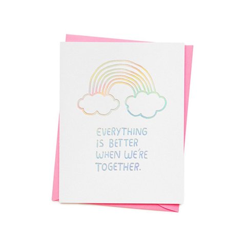Ashkahn greeting card with envelope DIN A6/C6, Everything is better rainbow
