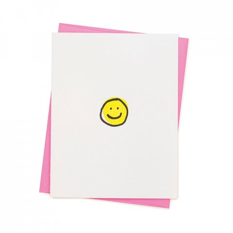 Ashkahn Tarjeta de saludo de con sobre DIN A6/C6, Cara feliz (Smiley)