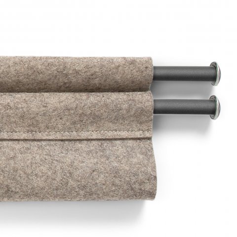 Canalina per cavi in feltro per il telaio del tavolo E2 Larghezza 1050 mm, grigio feltro, tubo d'acciaio grigio metallizzato