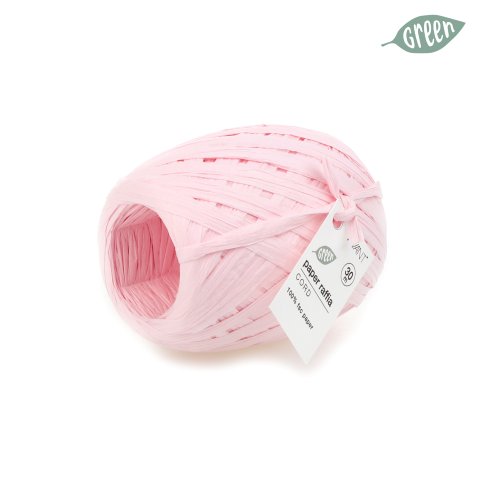 Raffia ribbon paper w = 5 mm, l = 30 m, 100 % FSC paper, light pink