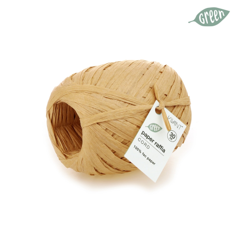 Raffiaband Papier b = 5 mm, l = 30 m, 100 % FSC Papier, natural