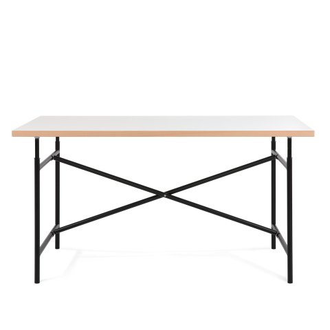 Kindertisch E2, schwarz Tischplatte: weiß, Kante buche, 25x680x1200 mm