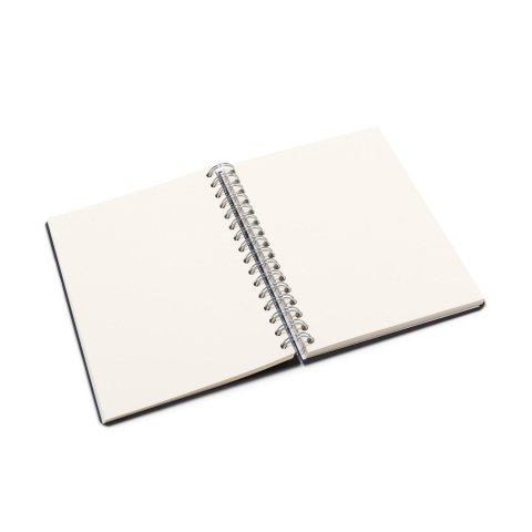 Cuaderno de bocetos en blanco mar Crema de popelina Euro 150 g/m². Todos los soportes, 210x148 mm, A5 HF, 50 Bl/100 S, Spiral