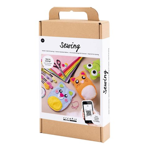 Kit de bricolaje, principiantes en costura Fieltro, accesorios, patrones + instrucciones, osito de peluche