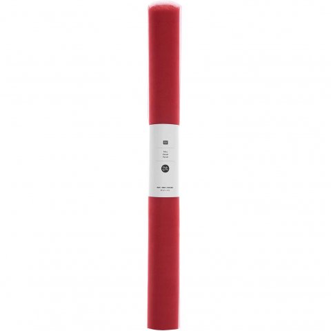 Dekotüll, Abschnitt farbig Rolle, b = 50 cm, l = 5 m, 100 % PES, rot
