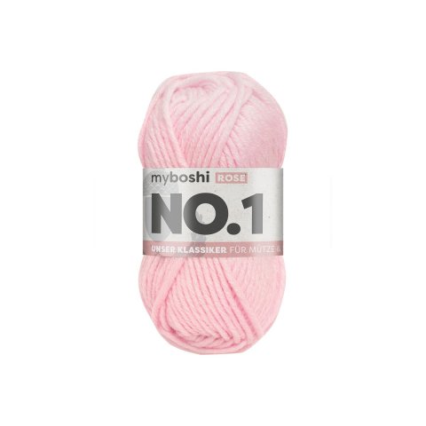 Myboshi wool No.1 55 m, 70 % polyacrylic + 30 % merino, rose (142)
