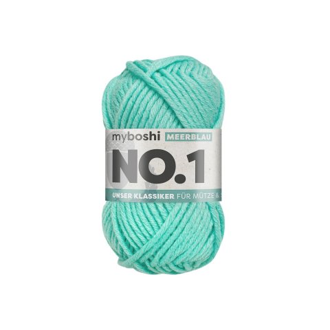 Myboshi wool No.1 55 m, 70 % polyacrylic + 30 % merino, sea blue (158)