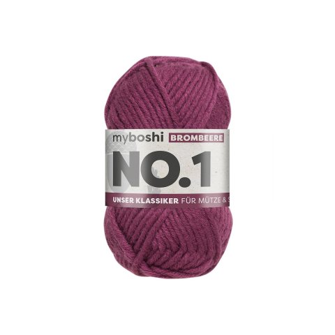 Myboshi wool No.1 55 m, 70% polyacrylic + 30% merino, blackberry (164)