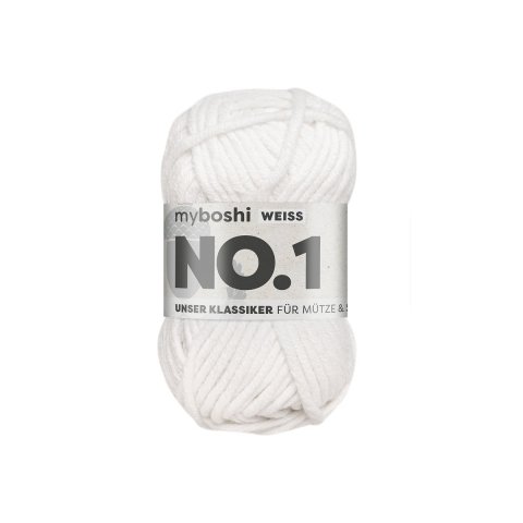 Myboshi Wolle No.1 55 m, 70 % Polyacryl + 30 % Merino, weiß (191)