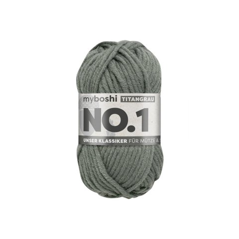 Myboshi Wolle No.1 55 m, 70% Polyacryl + 30 % Merino, titangrau (194)