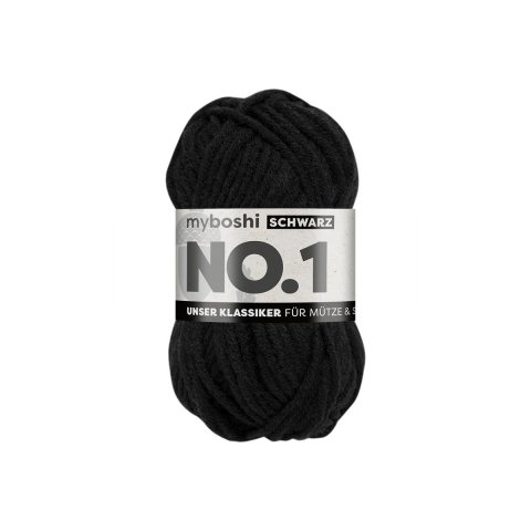 Myboshi Wolle No.1 55 m, 70 % Polyacryl + 30 % Merino, schwarz (196)