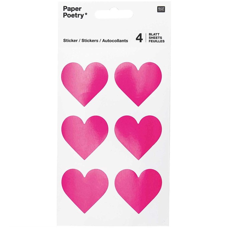 Papel autoadhesivo Corazones de poesía