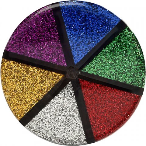 Glitter mix 6 x 13 g, blue/green/red/gold/silver/purple