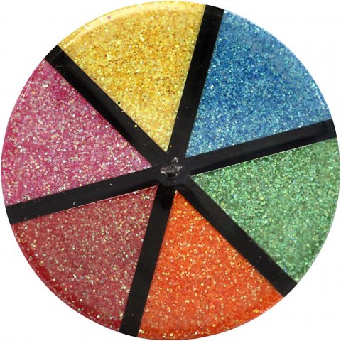Glitter mix 6 x 13 g, blue/green/yellow/orange/red/pink